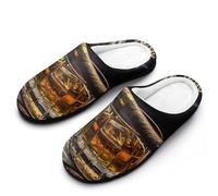 Chaussons d'intérieur légers en coton à mémoire de forme pour homme, motif cigares et vins, pour l'intérieur et l'extérieur. Pantoufles légères en mousse à mémoire de forme, idéales pour l'intérieur
