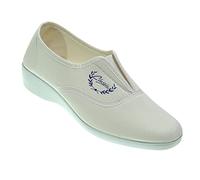 Chaussons d'intérieur pour femme - Chaussure d'hiver fabriquée en Espagne, blanc, 36 EU