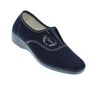 Chaussons d'intérieur pour femme - Chaussure d'hiver fabriquée en Espagne, Denim, 37 EU