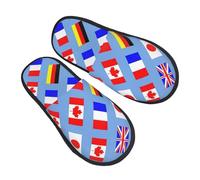 Chaussons Drapeau Du Monde Terre Doux Pantoufles Légers Slippers Pour Unisex La Maison Voyage M