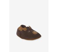 Chaussons élastiqués en cuir souple bébé lot marron 1/6M(54/67)