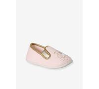 Chaussons élastiqués enfant en toile rose imprimé 34