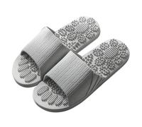Chaussons en caoutchouc pour homme - Chaussons de massage pour la maison - Antidérapants et respirants - Point d'acupuncture - Massage des pieds - Sandales pour homme - 42 - Noir, gris, 38 EU