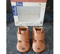 Chaussons en cuir Moulin Roty écureuil "Pomme des bois" 0/6 mois neufs emballés