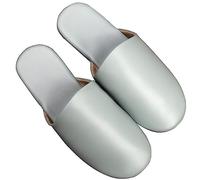 Chaussons En Cuir Unisexe Pour L'intérieur ,Pantoufles En Cuir Pour Femmes À Bout Fermé Avec Doublure Anti-humidité, Semelle En Daim À Fond Souple Et Silencieux Pour Le Confort ( Color : Light green ,