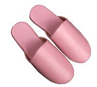 Chaussons En Cuir Unisexe Pour L'intérieur ,Pantoufles En Cuir Pour Femmes À Bout Fermé Avec Doublure Anti-humidité, Semelle En Daim À Fond Souple Et Silencieux Pour Le Confort ( Color : Roze , Size :