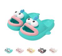 Chaussons en forme de poisson - Pantoufles mignonnes en forme de poisson clown pour homme et femme - Chaussures de bain antidérapantes avec semelle épaisse, vert, 40/41 EU