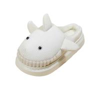 Chaussons en forme de requin avec tête de dessin animé - Chauds et | Tissu en velours, motif tête de requin, construction chaude de dessin animé, semelle pelucheuse antidérapante, bleu