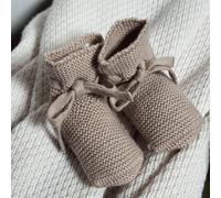 Chaussons en Laine Mérinos Noisette - 0/3 Mois