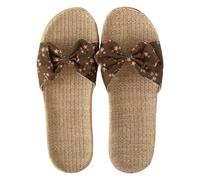 Chaussons en lin pour femme - Légères et plates - En mousse à mémoire de forme - Pour adultes - Pour l'intérieur et l'extérieur - Pour l'intérieur et l'extérieur