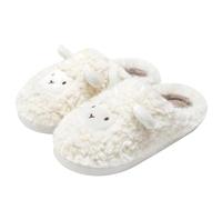 Chaussons en peluche mouton pour femme - Pantoufles d'hiver chaudes pour femme - Chaussons mignons - Unisexe - En coton - Amusants - Pour couple - Chaussons d'intérieur - Chaussons moelleux et