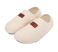 Chaussons en peluche pour femme - Chauds - Synthétique - Confortables - Doux - Moelleux - Légers - Mouton confortables - Pieds larges - Antidérapants - Décontractés - Pour l'intérieur et l'extérieur