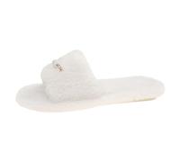 Chaussons en peluche pour femme - Pantoufles en coton - Pantoufles en feutre - Pour l'hiver - Chaudes - Chaussons en peluche - Pantoufles tendance - Pearl Home - Tongs pour l'intérieur, Blanc., 40 EU