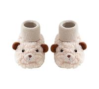 Chaussons en peluche pour fille et garçon - Chaussons d'hiver moelleux - Chaussons d'intérieur - Chaussettes de sol pour bébé - Antidérapantes - Pour apprendre à marcher, beige, 11