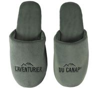 Chaussons en polyester à message L'ESPRIT DU CANAP' vert kaki taille 44/45 40/41