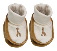 Chaussons en velours camel Sophie la girafe (0-1 mois)