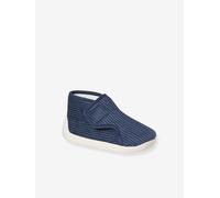 Chaussons en velours côtelé bébé fabriqués en France marine 25