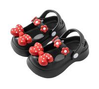 Chaussons Enfant Fille Pantoufles Mary Jane pour Enfants,Jolies Chaussures à nœud Papillon pour Filles,Sandales d'intérieur Enfants et Parents,Sandales à Bout fermé Les 4 11 Ans(Black,9-10 Years)