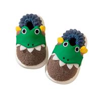 Chaussons Enfant Garçon Fille Hiver Peluche Animaux Dinosaure Antidérapant Premiers Pas Bottines Chaussures Boots pour hôtel, Maison, Voyage et fête Cartoon Mignon Chaussons d'intérieur