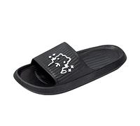 Chaussons Ete Antidérapant Claquette Salle De Bains Piscine Douche Anti-Slip Pantoufles Tongs pour Intérieur et Extérieur Mens Shower Slippers Chaussons Tongs Respirantes (Black, 41)