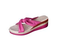 Chaussons Femme avec Talon Compensé - Chaussons Femme Ete Ouverte Respirant Pantoufles De Plage Chaussures Confortable Sandales Mode Pantoufles Pieds Large Chaussures Antidérapante Sandales