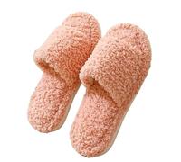 Chaussons Femme Bout Ouvert - Chaussures Intérieur Extérieur Couleur Unie Pantoufles Chic Et Confortable Casual Chaussons Antiderapant Pantoufles Fourrés Pour Femme
