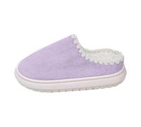 Chaussons Femme Chaud,Pantoufles en Peluche Hiver,Chaussons confortables doublés en polairel'hiver, chaussures chaudes d'intérieur et d'extérieur, douces et confortables à enfiler (Purple, 37)