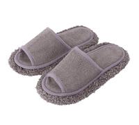 Chaussons Femme Chaud,Pantoufles en Peluche Hiver,Chaussons de nettoyage de sol paresseuxchaussons de nettoyage de sol lavables détachables chausson aspirateur silencieux nettoyage (Grey, One Size)