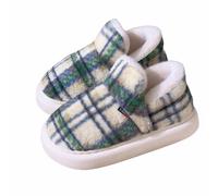 Chaussons Femme Chaud,Pantoufles en Peluche Hiver,Chaussons d'hiver Confortables à Semelles Souples et Montantes, parfaitsle Froid et l'intérieur, Style élégant. (Green, 41)