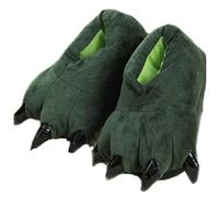 Chaussons femme Chaussons à pattes d'animaux Chaussons d'hiver mignons Chaussons d'intérieur pelucheux (Green, Adulte, Femme, 40, Numérique (intervalle), Système Taille Chaussures EU, 44, Moyen)