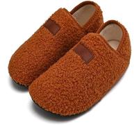 Chaussons Femme Hiver Chaussons Chauds Femme Pantoufles pour femmes et hommes, chaussettes, chaussures de maison pelucheuses, semelle en caoutchouc, Chaussons Peluche Adulte Chaussons (Brown, 37)