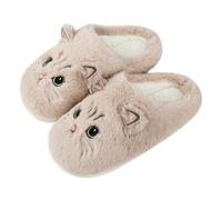 Chaussons Femme Hiver, Mignon Chat Animé Pantoufle Homme, Chaussons Fourrés Rigolote Humour D'hiver, Confortable Chaud Peluche Slippers , Antidérapant Fille Chaussures Pour la Maison et l'intérieur
