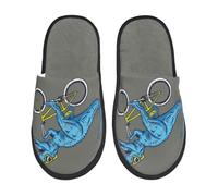 Chaussons Femme Homme Dinosaure Amusant À Chevaucher Chaussons D'Intérieur Doux Lavable Chaude Pantoufles, Pour Intérieur Extérieur, Femmes, Fête, M