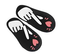 Chaussons Femme Homme Doigt Coréen En Forme De Cœur Je T'Aime Chaussures D'Intérieur Confort Maison Pantoufles Antidérapant Pantoufles En Peluche Pour Intérieur Extérieur Voyager L