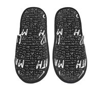 Chaussons Femme Homme J'Aime Les Mathématiques Imprimer Chaussons Automne Hiver Doublées En Peluche Chaude Pantoufles, Pour Mariage, Hommes, Fête, L