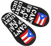 Chaussons Femme Homme Je Ne Peux Pas Rester Calme, Je Suis Portoricain Chaud Chaussons Peluche Chaussures Antidérapant Pantoufles En Peluche Pour Hôtel Extérieur Intérieur M