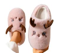 Chaussons Femme Homme Noel Maison Pantoufle Hiver Chaud Motif Père Noël Chausson de Mignon Doux et Confort Semelle Antidérapante Peluche Pantoufles