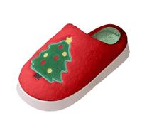 Chaussons Femme Homme Noel Maison Pantoufle Hiver Chaud Motif Père Noël Chausson de Mignon Doux et Confort Semelle Antidérapante Peluche Pantoufles d'intérieur