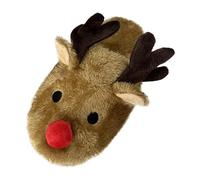 Chaussons Femme Homme Noel Pantoufles Motif Père Noël et Renne Hiver Chaud Maison Chausson de Noel Mignon Doux et Confort Antidérapante Pelucheuses Pantoufle Noel Intérieur/Extérieur (A08-BW2, 38)