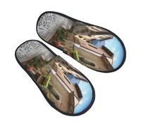 Chaussons Femme Homme Rue De La Ville Italienne House Chaussures Confort Doublées En Peluche Pantoufles À La Maison, Pour Fête, Mariage, Femmes, L