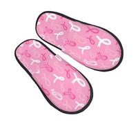 Chaussons Femme Homme Sensibilisation Au Cancer Du Sein Chaussons D'Intérieur Automne Hiver Doux Chaude Pantoufles, Pour Hommes, Femmes, Fête, L