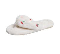 Chaussons Femme Maison Bout Ouvert Antidérapant Cerise Peluche Tongs | Semelle En Caoutchouc Douillets Chaud Mousse À Mémoire De forme Tendance Confort Respirant Intérieur/Extérieur Homme Hiver