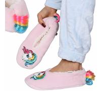 Chaussons Femme My Little Pony Rose Doux Chauds avec Queue Arc-en-Ciel