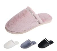 Chaussons Femme - Pantoufles Femme Confortable Peluche Mousses à Mémoire Mules Automne Hiver Chaussons Femmes Hiver Antidérapantes Légères et Respirantes Chausson pour La Maison, Intérieur