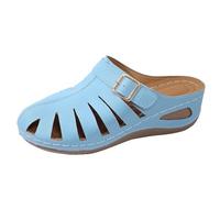 Chaussons Femme Pantoufles Sandales d'été décontractées à Enfiler avec Bride de Cheville Ajustable pour Un Confort Optimal à l'intérieur comme l'extérieur