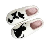 Chaussons Femme Peluche Pantoufle Mule Femme - Pantoufles en Coton à Motif de Mode d'hiver pour Couples Pantoufles Chaudes et Confortables pour Hommes et Femmes