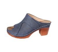 Chaussons Femme Sandales-Chaussons Glamour à Bout Ouvert et Brides avec Talon compensé - Chaussons décontractés et légers pour Tous Les Jours, à la Maison comme en Sortie