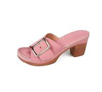 Chaussons Femmes Confortables Bout Cuir Talon Compensé Printemps Été Sandales Ouvertes Décontractées Quotidien (43)