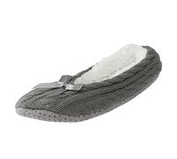 Chaussons Fermés Femme, Chaussons Ballerines Femme Hiver Chaude, Pantoufles Chausson Ballerine Confortable Fourré Pantoufle Fermé Chaussures Slippers Mémoire De Forme Antiderapant Chaussure Gris, 37