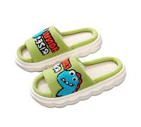 Chaussons Fille Mémoire Forme Semelle Épaisse Douce Antidérapante Pantoufles Confortables Maison Intérieur Enfant (Green, 31.5 Little Child)